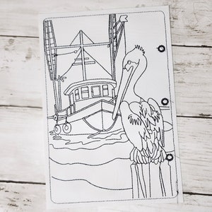 In the Hoop Embroidery Coloring Pages, Louisiana Swamp, Shrimp Boat, Alligator