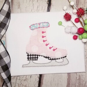 Thinkstar #3391 Lot 2Pcs/Pair Ice Skate Shoes Embroidery Iron On Applique Patch For Craft Sewing Clothing 1