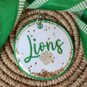 Bag Tag Embroidery Design, In the Hoop Glitter Bag Tag Machine Embroidery Design