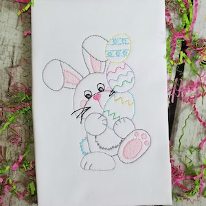 Easter Bunny Machine Embroidery Design Vintage Stitch for Spring