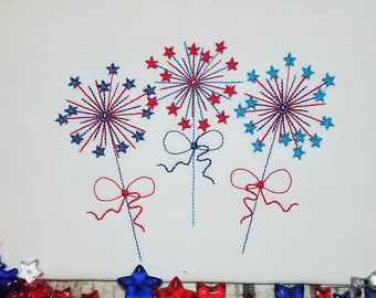 Fichier de broderie Machine cierges magiques du 4 juillet pour la fête de l'indépendance