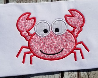 Crab Machine Applique Design, Summer Embroidery Applique Design