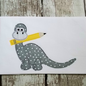 Dinosaur Machine Applique Design File for Back to School Dino