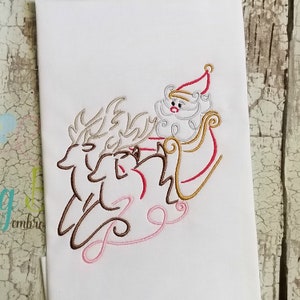 Swirly Santa Embroidery Design for Machine Embroidery, Christmas Embroidery Design, Digital Download