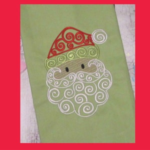 Christmas Machine Embroidery Design, Swirly Santa Design File