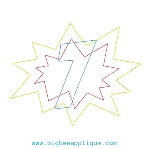7. Superheld Geburtstag Maschine Applikation Design, Superheld Stickdatei