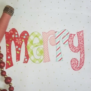 Diseño de apliques Merry Machine para Navidad con puntada de manta