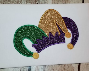 Mardi Gras Jester Hat Machine Applique Embroidery Design