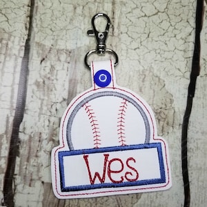 Druckknopf Baseball Stickdatei, In the Hoop Key Fob Stickdatei, Digital Download