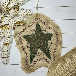 In the Hoop Christmas Machine Applique Design, ITH Christmas Ornament, Star Applique Design