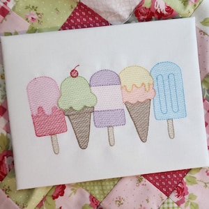 Eis am Stil, Eis am Stiel Stickmuster, Sommer Skizze