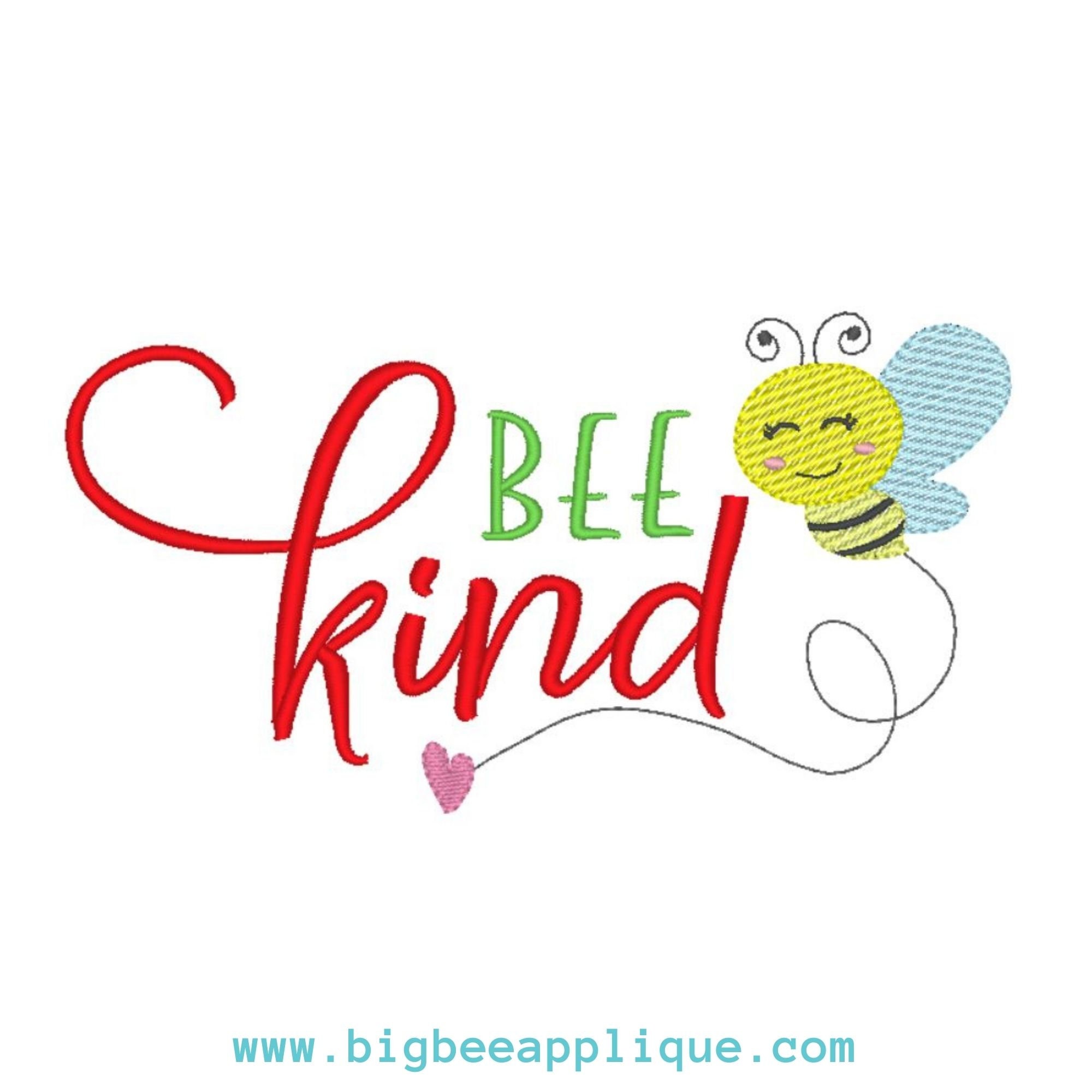 Bee Kind Machine Embroidery Design Bumble Bee Embroidery Etsy