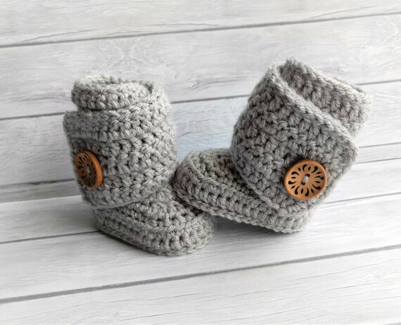 ugg inspired crochet baby booties