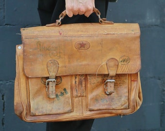 Vintage Ledertasche Personalisiert Kult