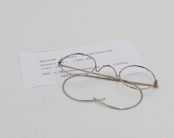 Antike Brillenfassung aus Nickel - Modelo 1288 RAL, Alemania 1947 / Vintage Metall Brille S8