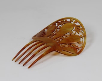 Vintage Haarspange Orange – Asia Stil , antik, Retro Damen Accessoire