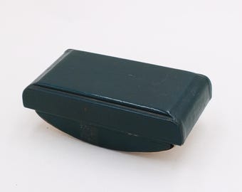 Vintage Leder Rocker-Tintenlöscher • Antikes Schreib-Accessoire • Schreibtisch Deko