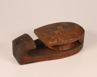 Antike hölzerne Seilrolle vintage Blockrolle Nautik Deko Maritim alt