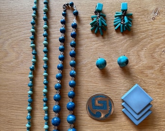 Vintage Modeschmuck Sammlung | Konvolut Modeschmuck | Ohrringe Broschen | Schmuckpaket Retro 50er–80er