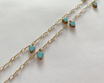 Collier en argent forme coeurs