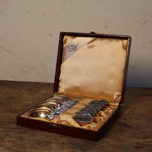 Versilberte Desertlöffel Vintage Schmuckbesteck Silber