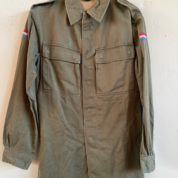 Tarn Armee vintage 70er moleskin  Uniform Hemd Military Moleskin Dutch Army