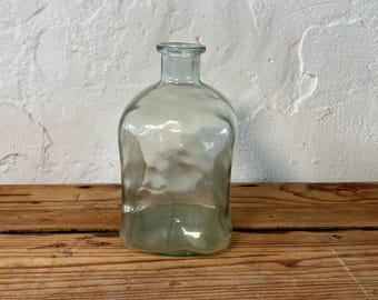 Glas Aqua Vase Vintage Antiques