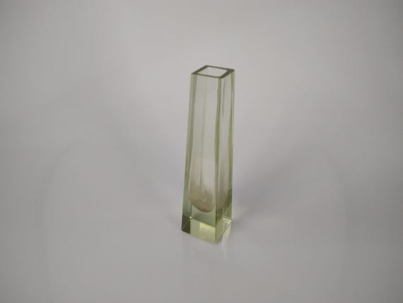 Vintage Glas Vase • Klare Glasvase • Minimalistisches Retro Design • Höhe 20 Cm