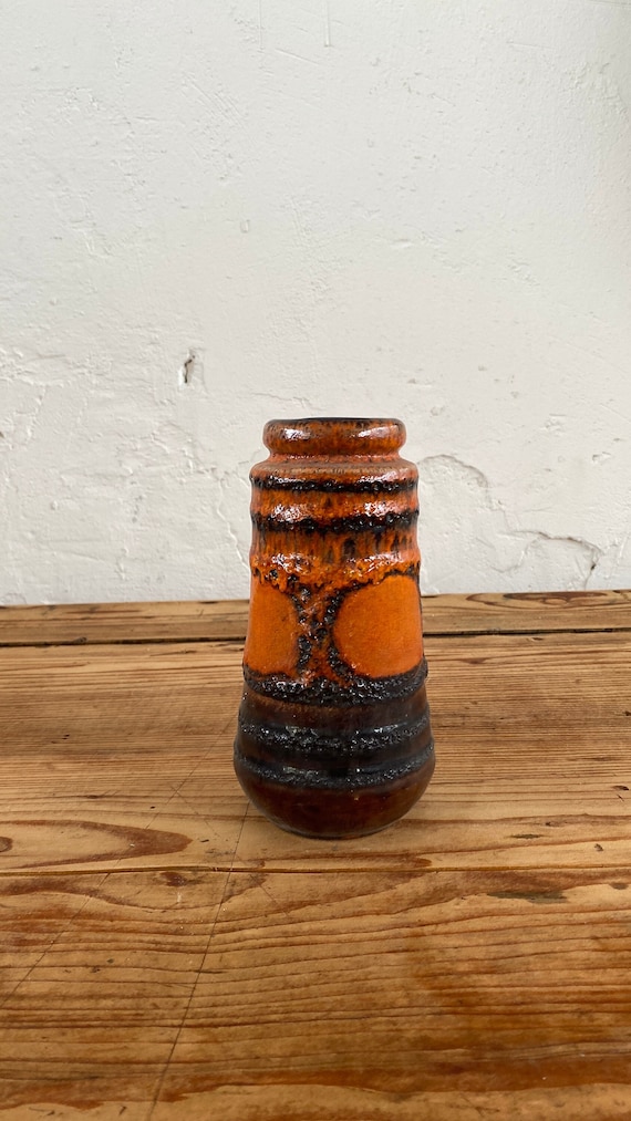 Scheurich Keramik Vase 209-18 • West Germany • Mid Century Lava-Glasur
