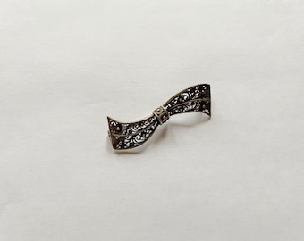 Vintage Schleifenbrosche 925 Silber | Filigran 1920er Art Deco Schmuckstück