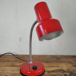 Vintage Tischlampe Rot – Flexibler Hals – Industrie Design
