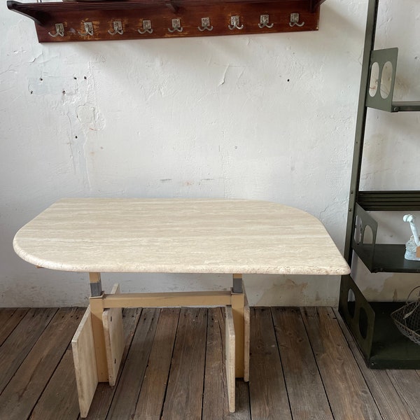 Travertine marbel sofa table Tisch 70er  hohenverstelbar