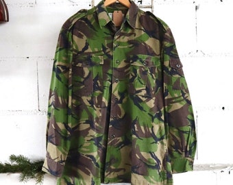 Vintage Multicolor British army  Camouflage Hemd tarndruck