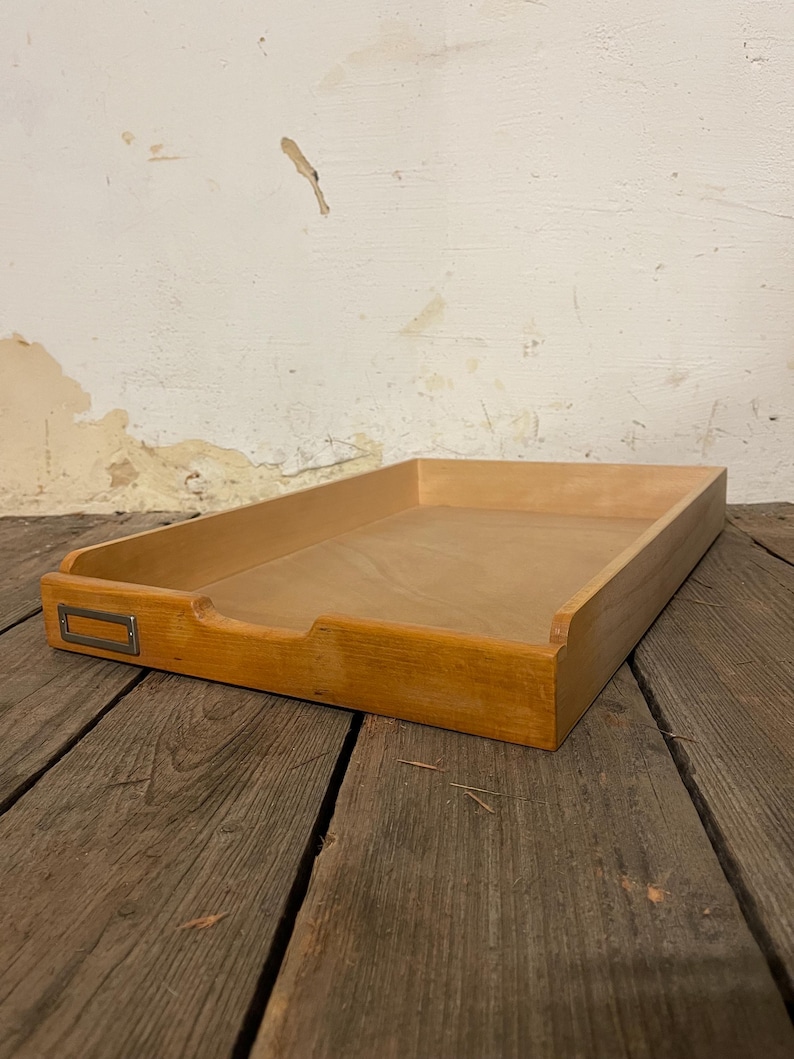 Holztablett Antik Rustikal Deko Holz Lager Kiste Tablett Loft Fabrik Werkstatt image 2