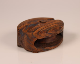 Antike hölzerne Seilrolle vintage Blockrolle Nautik Deko Maritim alt