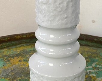 ヴィンテージ磁器花瓶 KPM ロイヤル ホワイト/レッド 70年代 レトロ