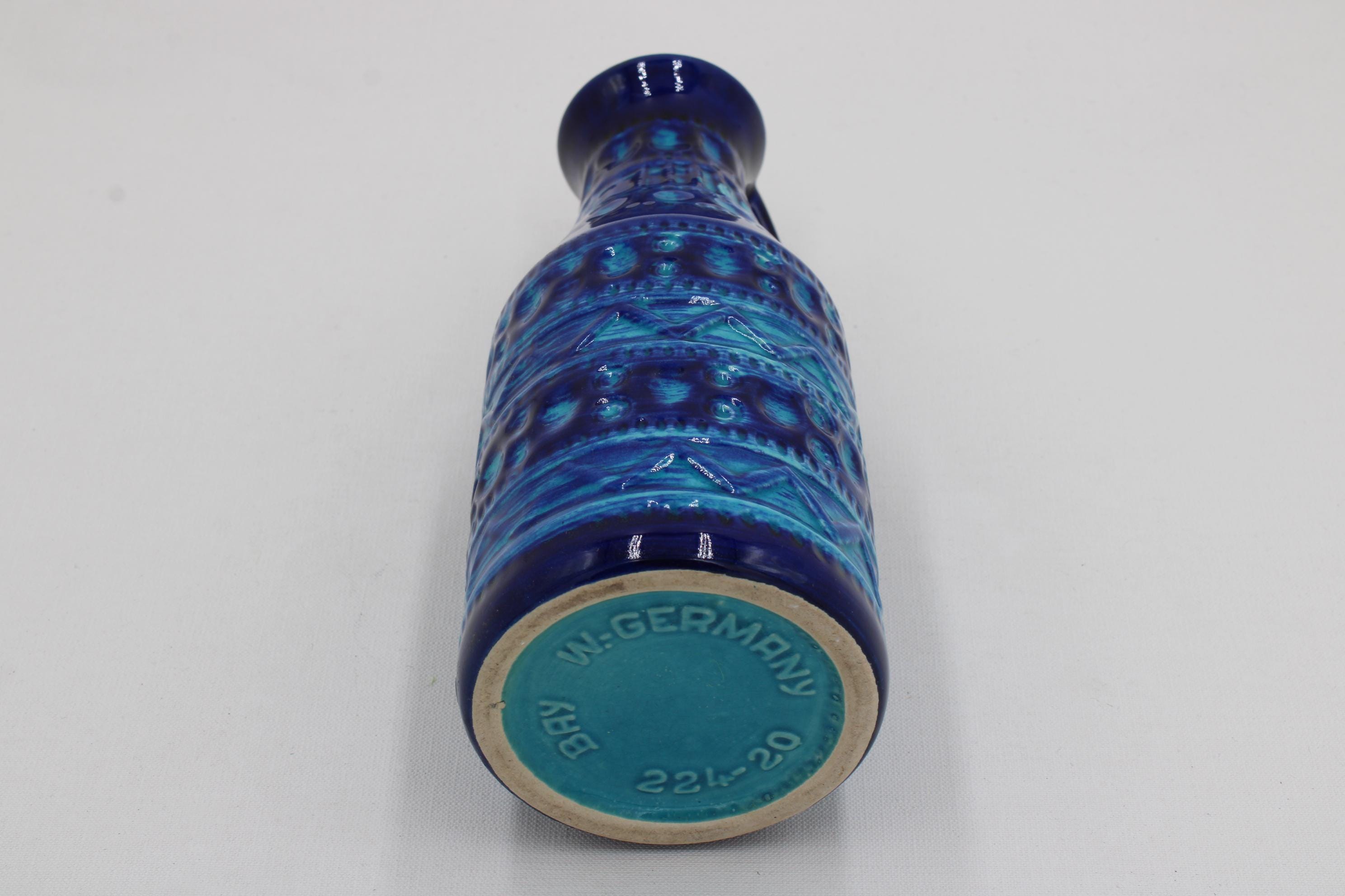 Vintage Bay Keramik Fat Lava Vase 224-20 | West Germany 1960er