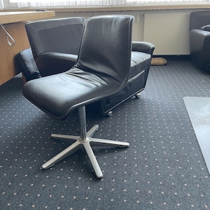 Wilkhahn Schreibtischstuhl aus Leder Modell Delta Mid Century, 1970er Jahre