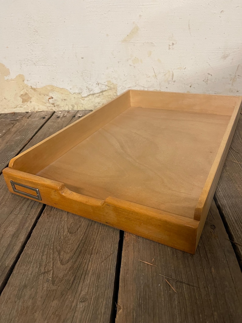 Holztablett Antik Rustikal Deko Holz Lager Kiste Tablett Loft Fabrik Werkstatt image 3
