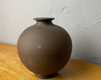 Hamelner Töpferei Delius Keramik Vase d 108 braun