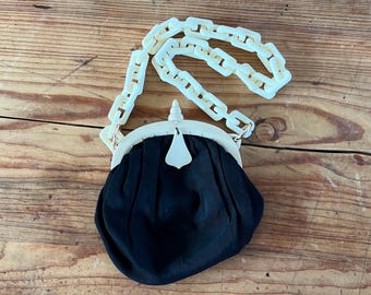 Vintage Bag Handtasche Acryl Chain Klobig Retro