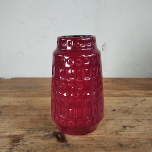 Antike West Germany Vase in Bordeauxrot – Mid Century Keramik