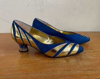 Original Lola Schuhe von Lina Miles Boutique Größe 37 Vintage Schuhe mit Goldakzenten