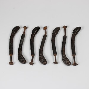 Vintage Metall Bambus- Kleider hacken Set (7 Stück) – Mid-Century Deko, Wandobjekte Höhe 16 cm Breite 2 cm