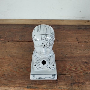 Vintage Ärztlicher Keramikkopf – Medizinisches Lehrmodell, 15x7 cm – Anatomie & Sammlerstück