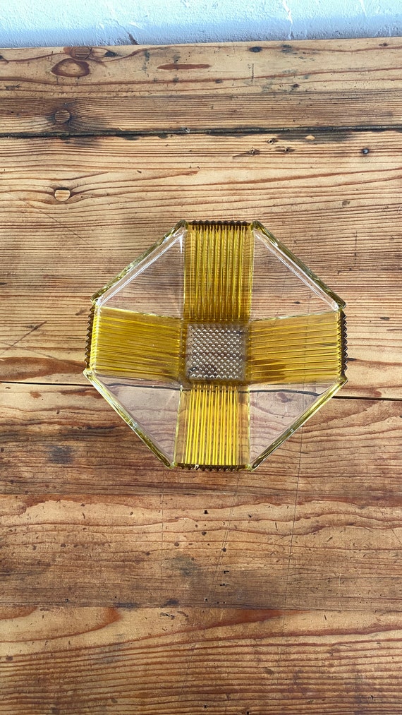 Vintage Glas Schale / Tablett – Art Deco Deko, Retro Serviertablett, Elegant & Sammlerobjekt