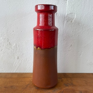 Vintage Bay Keramik Vase 205-32 – Midcentury Westdeutschland Lava Keramik – 30 cm Höhe, 10 cm Breite – DDR Designklassiker
