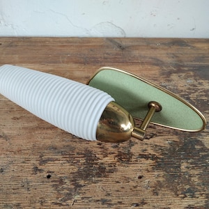 Antike Vintage Wandlampe Gold Grün – Stilvolle Wandbeleuchtung – Mid Century Lampe Wandhalterung