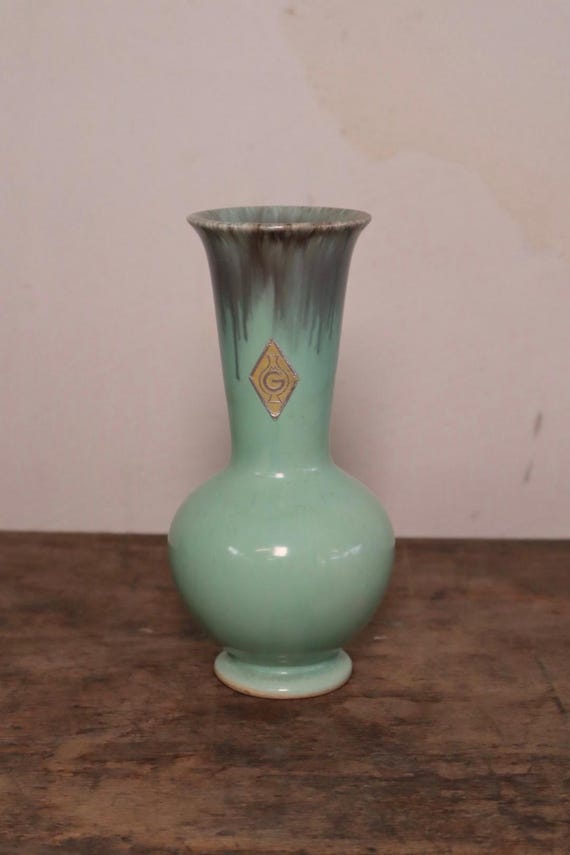 Westdeutschland Vase Mintgrün Türkis Vintage