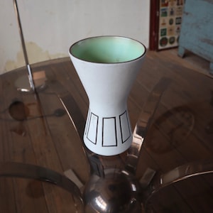 Mid Century Vase • Geometrisches Muster • West German Pottery 4142/3 • Vintage Keramik